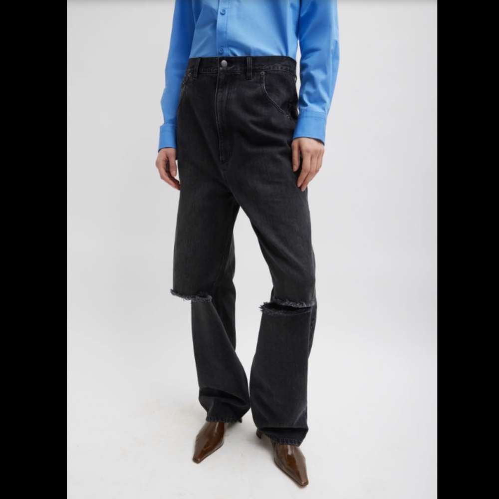 NWT TIBI Vintage Black Denim Ryder Jean 28 Petite / 28 Short